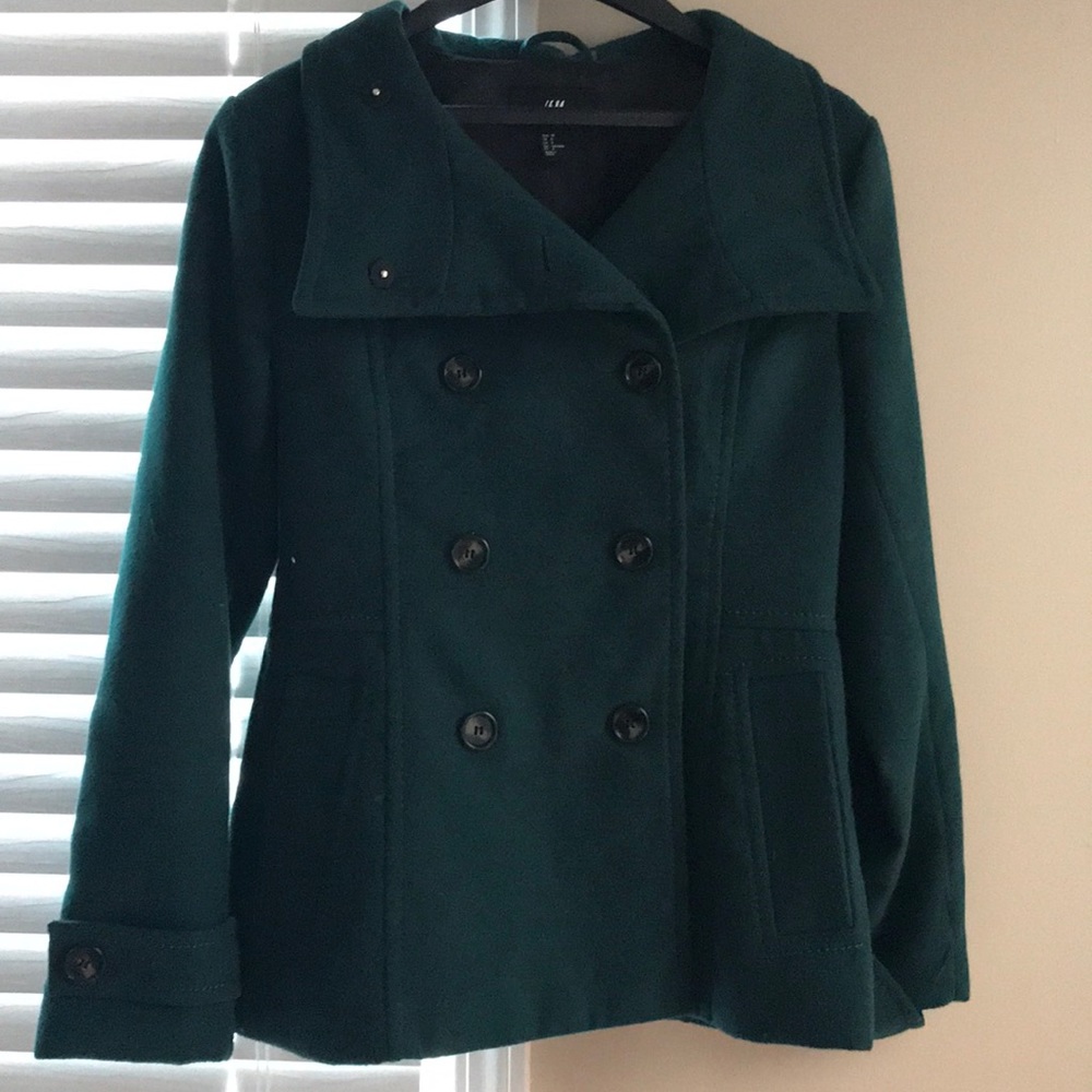 H&M green pea coat
